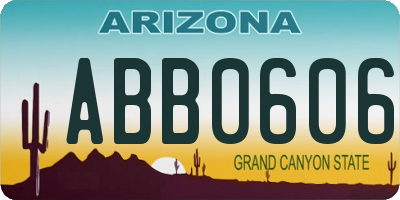 AZ license plate ABB0606
