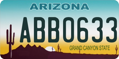AZ license plate ABB0633