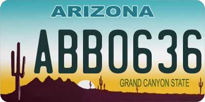 AZ license plate ABB0636