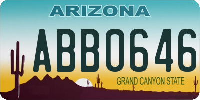 AZ license plate ABB0646