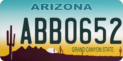 AZ license plate ABB0652