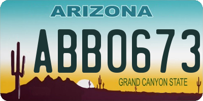 AZ license plate ABB0673