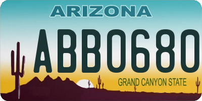 AZ license plate ABB0680