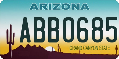 AZ license plate ABB0685