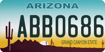 AZ license plate ABB0686