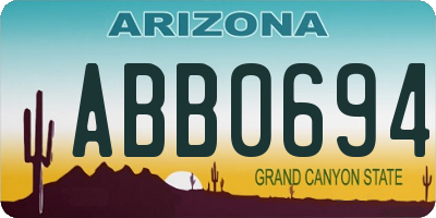 AZ license plate ABB0694