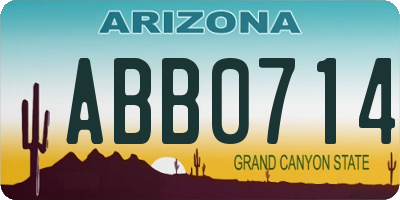 AZ license plate ABB0714
