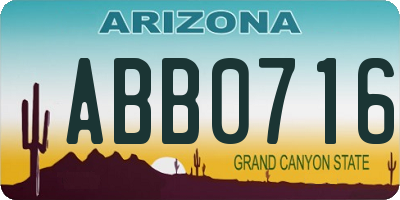 AZ license plate ABB0716