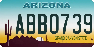 AZ license plate ABB0739