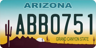 AZ license plate ABB0751