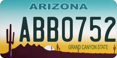 AZ license plate ABB0752