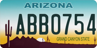 AZ license plate ABB0754