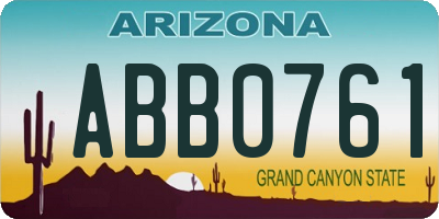 AZ license plate ABB0761