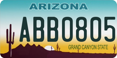 AZ license plate ABB0805