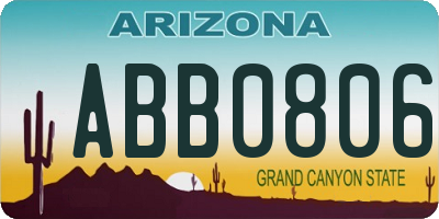 AZ license plate ABB0806