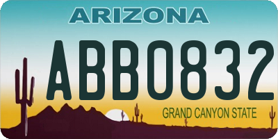 AZ license plate ABB0832