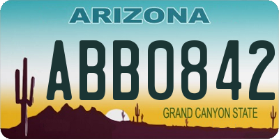 AZ license plate ABB0842