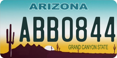 AZ license plate ABB0844