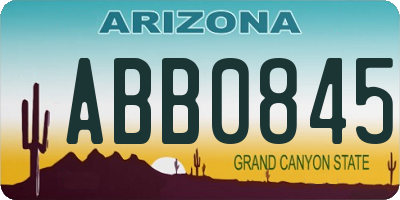 AZ license plate ABB0845