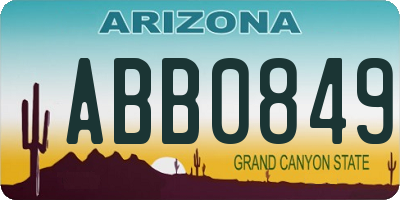 AZ license plate ABB0849