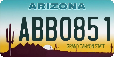 AZ license plate ABB0851