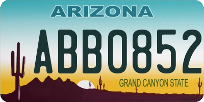 AZ license plate ABB0852