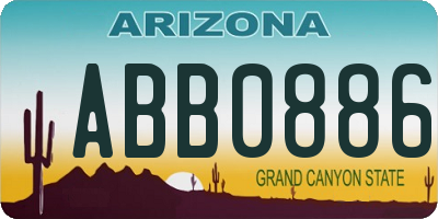 AZ license plate ABB0886