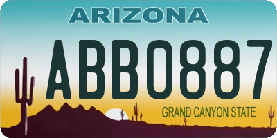 AZ license plate ABB0887