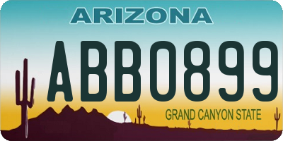 AZ license plate ABB0899