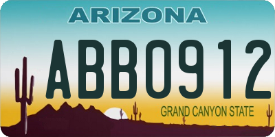 AZ license plate ABB0912