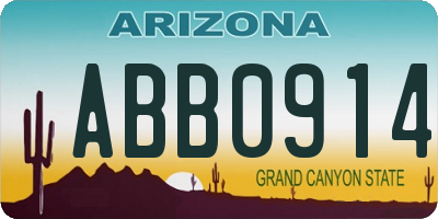 AZ license plate ABB0914