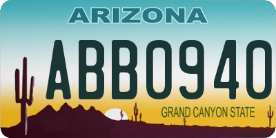 AZ license plate ABB0940
