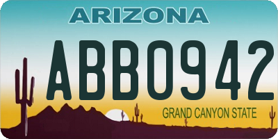 AZ license plate ABB0942