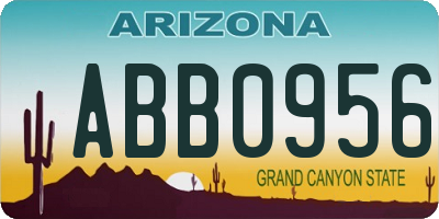 AZ license plate ABB0956