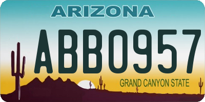 AZ license plate ABB0957