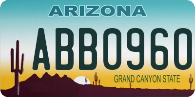 AZ license plate ABB0960