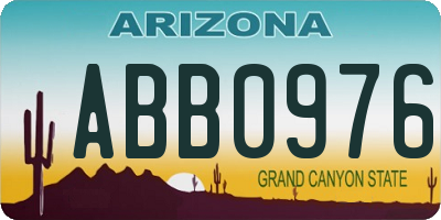 AZ license plate ABB0976