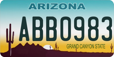 AZ license plate ABB0983