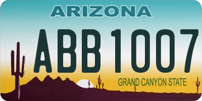 AZ license plate ABB1007
