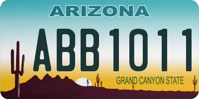 AZ license plate ABB1011