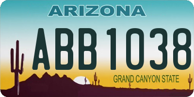 AZ license plate ABB1038
