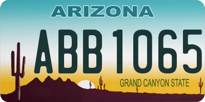 AZ license plate ABB1065