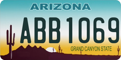 AZ license plate ABB1069