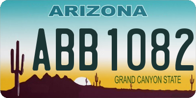 AZ license plate ABB1082