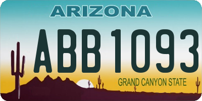 AZ license plate ABB1093