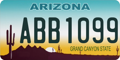 AZ license plate ABB1099
