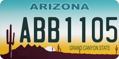 AZ license plate ABB1105