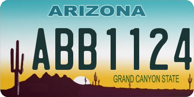 AZ license plate ABB1124