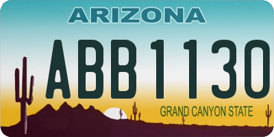 AZ license plate ABB1130