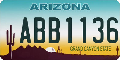 AZ license plate ABB1136
